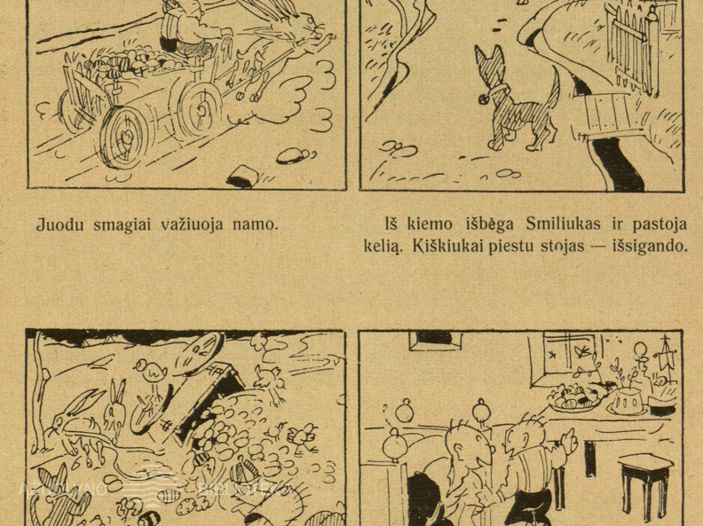 Komiksas „Velykų nuotykis“ (pradžia). Dailininkas A. Smetona