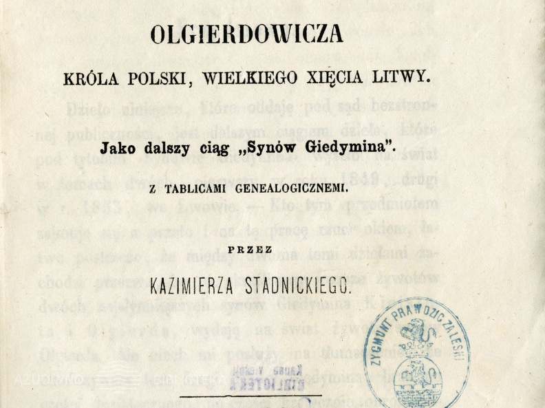 Bracia Wladyslawa – Jagielly Olierdowicza, Krola polski, Wielkiego Xięcia Litwy: Jako dalszy ciąg „Synow Giedymina“ / Kazimierz Stadnicki.