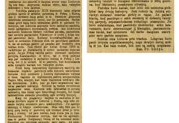 Šmugelis: [Dėl J. Purickio ir kitų vykdytos kontrabandos, J. Purickio naudojimosi tarnybine padėtimi kontrabandai ir dėl J. Purickio ligos vengiant teismo] / Pr. Būčys // Laisvė. – 1922, kov. 19, p. 1.