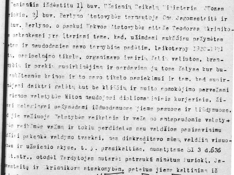 Lietuvos teisingumo ministerijos ypatingai svarbioms byloms teismo tardytojo Z. Toliušio nutarimas dėl bylos J. Purickiui iškėlimo sąryšyje su A. Voldemaro straipsniu „Teisman“ laikraštyje „Lietuvių balsas“