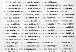 Lietuvos teisingumo ministerijos ypatingai svarbioms byloms teismo tardytojo Z. Toliušio raštas Vyriausiojo Tribunolo valstybės teismui dėl bylos J. Purickiui iškėlimo ir jo arešto klausimo