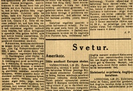 Atidarykite duris! / A. P.: [Demagogija raginanti J. Purickio bylą nagrinėti atvirai] // Rytas. – 1925, saus. 29, p. 1.