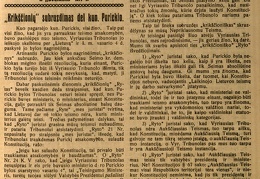 „Krikščionių“ subruzdimas dėl kun. Purickio // Lietuvos ūkininkas. – 1925, Nr. 5, p. 1–2.