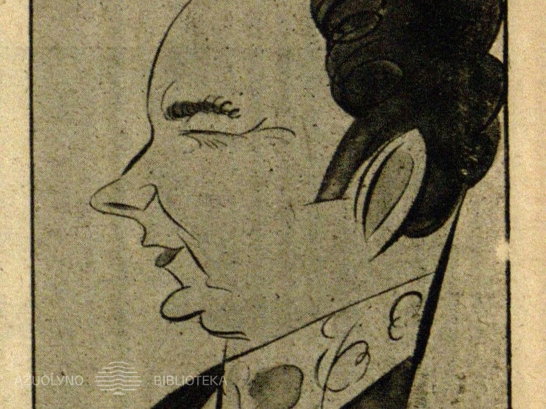 Dr. J. Purickis, L. Žurnalistų Sąjungos Pirmininkas: [Estų karikatūristo E. Janimegi šaržas] // Naujas žodis. – 1932, Nr. 8, p. 147.