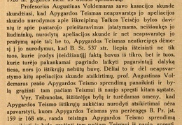 Prof. Augustino Voldemaro kasacijos skundas prieš Kauno apygardos teismo 1926 m. gegužės mėn. 25 dienos sprendimą