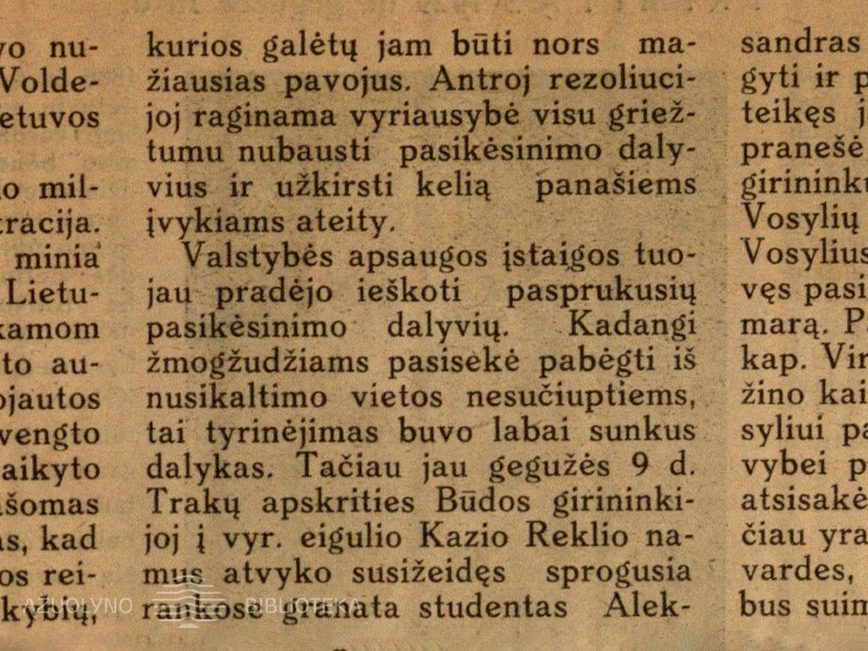 Praeitos savaitės įvykiai: [rašo apie pasikėsinimą prieš A. Voldemarą] // Trimitas. – 1929, Nr. 20, p. 320–321.