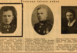 Žiauraus teroro aukos: [Pranas Gudynas, Leonas Virbickas, Galina Juodakytė (praeivė, sužeista į koją)] // Trimitas. – 1929, Nr. 20, p. 324.