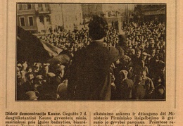 Didelė demonstracija Kaune: [dėl pasikėsinimo į A. Voldemarą] // Trimitas. – 1929, Nr. 20, p. 324.