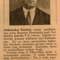 Aleksandras Vosylius, vienas pasikėsintojų prieš Ministerį Pirmininką prof. Voldemarą gegužės 9 d. vakare