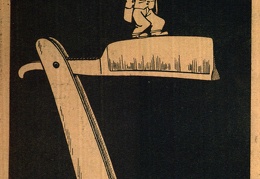 Balsas iš tamsos: Matysim ar ilgai tu ten laikysiesi: [A. Voldemaro ant skustuvo ašmenų šaržas] // Vėpla. – 1929, Nr. 7, p. 16.