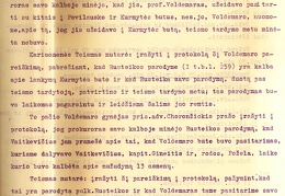 Kariuomenės teismo protokolas A. Voldemaro ir kitų kaltinamų pučo rengimu byloje. Tardymo medžiaga. 1931 08 17 – 30. LCVA, f. 507, ap. 3, b. 138, l. 1-8.
