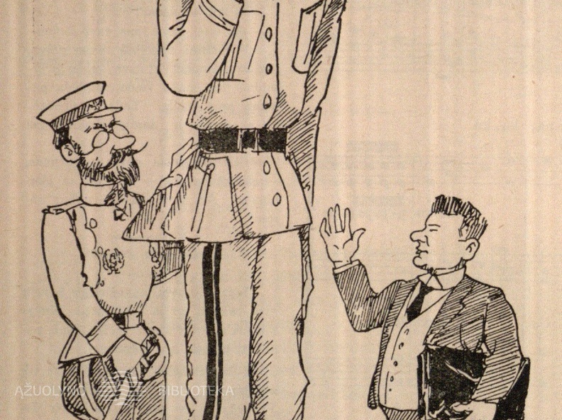 Plechavičius, Nagevičius ir Voldemaras: [karikatūra] // Margutis. – 1933, Nr. 2, p. 10.