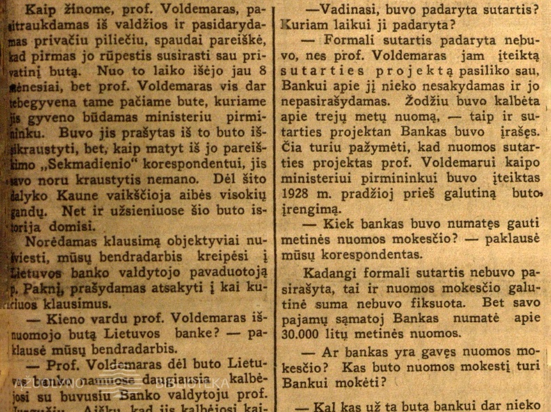 Vieno buto „istorija“: Ką sako Lietuvos banko valdytojo pavaduotojas p. Paknys apie ministeriui pirmininkui išnuomotą butą