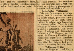 Voldemaras: [apie jo ištrėmimą į Platelius] // Diena. – 1930, liep. 27, p. 1.
