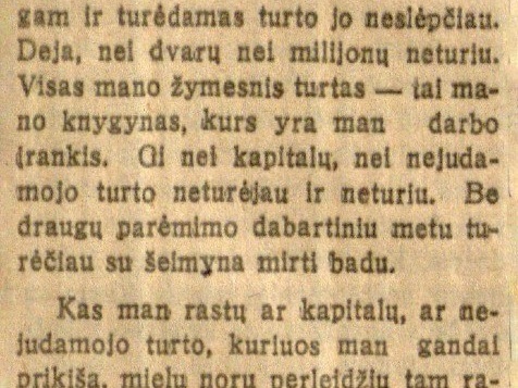 Prof. A. Voldemaro laiškas: [laiškas „Lietuvos žinių“ redakcijai, jog jokių turtų neturįs, paneigia šio laikraščio rugpj. 6 d. numeryje, p. 3, teiginį, kad turįs turto 5 mil. litų] // Lietuvos žinios. – 1930, rugpj. 20, p. 4.