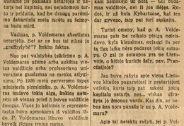 Dėl p. Voldemaro laiško apie turtus