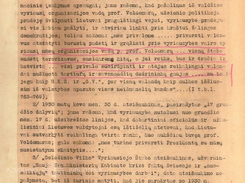 Kaltinamasis aktas A. Voldemaro ir kitų asmenų byloje už priklausymą „Geležinio vilko“ organizacijai ir priešvalstybinį veikimą