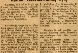 Aplink voldemarininkų bylą // Dienos naujienos. – 1931, rugpj. 19, p. 1.