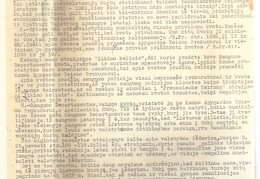 Augustino Voldemaro raštas iš Jonavos apie teisinius kvotos ir tardymo pažeidimus jo byloje dėl straipsnio „Likimo keliais“. 1934 04 24. LCVA, f. 932, ap. 1, b. 52, l. 341-343.