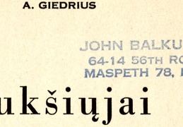 Jono Balkūno knygų nuosavybės ženklas