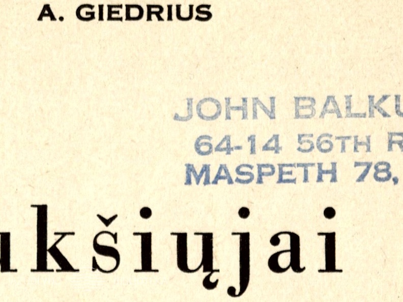 Jono Balkūno knygų nuosavybės ženklas