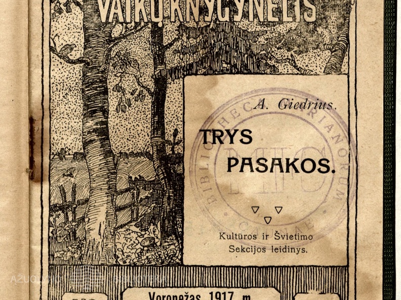 Knygos viršelis. „Trys pasakos“