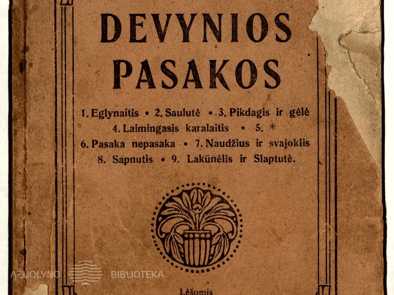 Knygos viršelis. „Devynios pasakos“. A. Giedrius