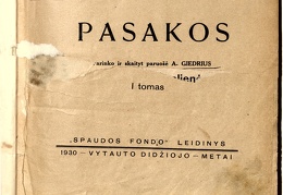Knygos antraštinis puslapis. „Pasakos“