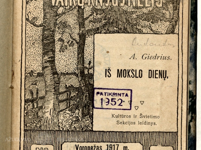 Knygos viršelis. „Iš mokslo dienų“: [apsakymai]