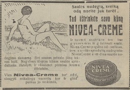 Sveikas vasaros įdegis su „Nivea-Creme“. Sekmadienis, 1929, nr. 25, p. 5.