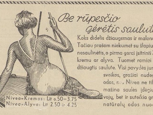 „Be rūpesčio gėrėtis saulute!“. Sekmadienis, 1935, nr. 28, p. 9.