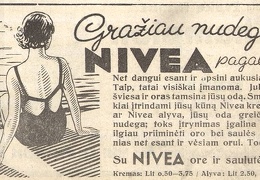 „Gražiau nudegti Nivea pagalba“. Sekmadienis, 1933, nr. 29, p. 7.