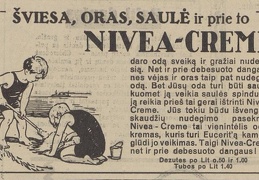 Šviesa, oras, saulė ir „Nivea-Creme“. Sekmadienis, 1930, nr. 35, p. 7.