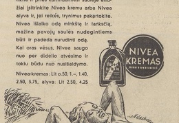 „Su Nivea šildykitės be rūpesčio“. Sekmadienis, 1937, nr. 23, p. 11.