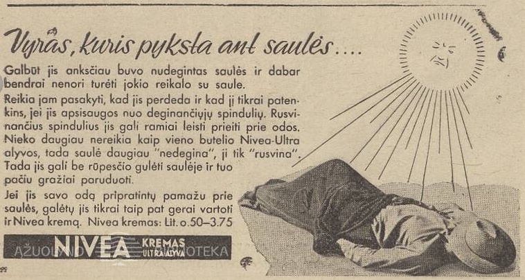 „Vyras, kuris pyksta ant saulės“. Sekmadienis, 1939, nr. 23, p. 11.