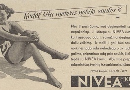 „Kodėl šita moteris nebijo saulės?“. Sekmadienis, 1939, nr. 30, p. 11.
