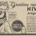 „Geriau nudegti Nivea pagalba“. Sekmadienis, 1937, nr. 34, p. nenumeruotas.