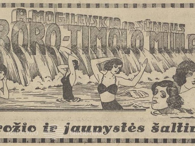„Boro-Timolo“ muilas – grožio ir jaunystės šaltinis. Sekmadienis, 1937, nr. 25, p. 11.