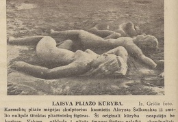 Skulptoriaus kūryba Karmelitų pliaže. Sekmadienis, 1937, nr. 24, p. 2.