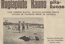 Centrinis Kauno pliažas ties Karmelitais. Sekmadienis, 1936, nr. 29, p. 11.