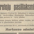 „Vasarotojų pasilinksminimas“. Lampėdžių kurorto kurhauzo administracijos skelbimas. Sekmadienis, 1934, nr. 26, p. 10.