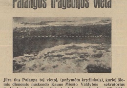 A. Ysako ir kun. Cibulskio žūties vieta jūroje. Sekmadienis, 1930, nr. 30, p. 1.