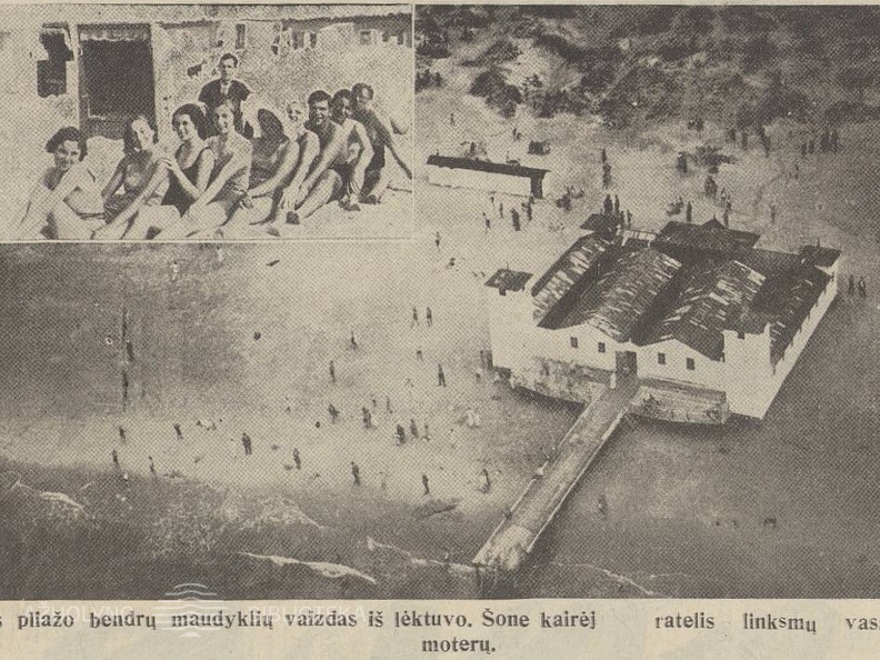 Palangos pliažas iš lėktuvo ir vasarojančios moterys. Sekmadienis, 1932, nr. 29, p. 2.