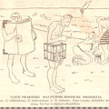 Karikatūra „nauji praktiški maudymosi kostiumų projektai“. Sekmadienis, 1934, nr. 32, p. 2.