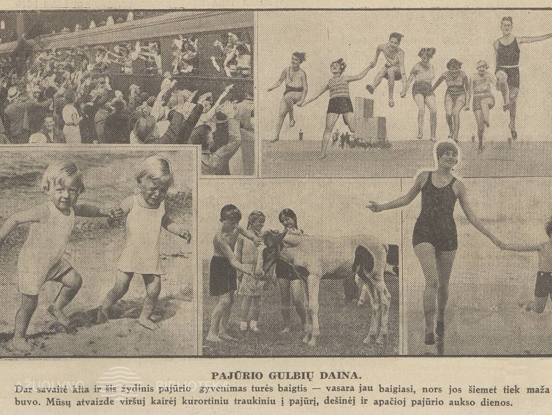 „Pajūrio gulbių daina“. Fotomontažas. Sekmadienis, 1935, nr. 32, p. 1.