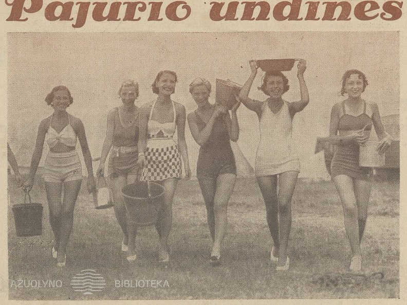 Pajūrio undinės maudosi ir uogauja. Sekmadienis, 1935, nr. 30, p. 1.