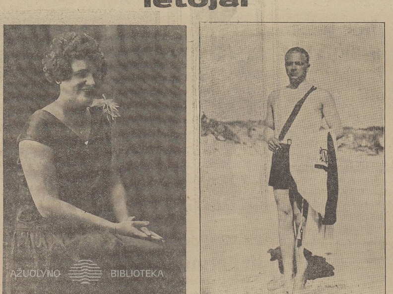 Paplūdimio pliažo karalienė ir karalius. Sekmadienis, 1929, nr. 36, p. 5.