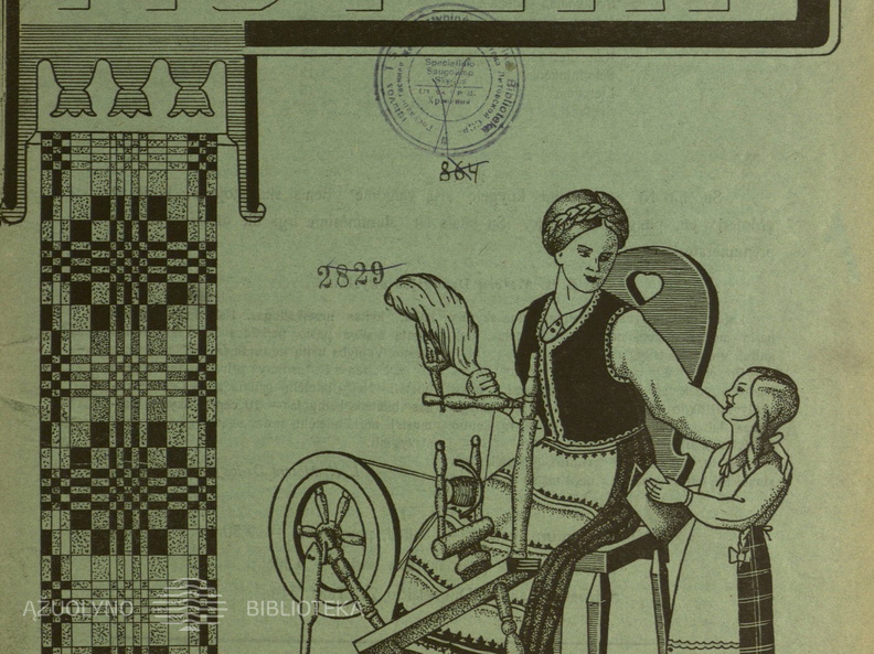 Tautinio stiliaus viršelis. Moteris.-1935, nr. 1, p. viršelis.