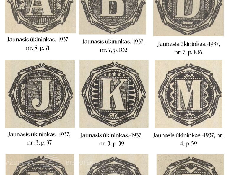 Liaudiško ornamento elementų turinčios inicialinės raidės