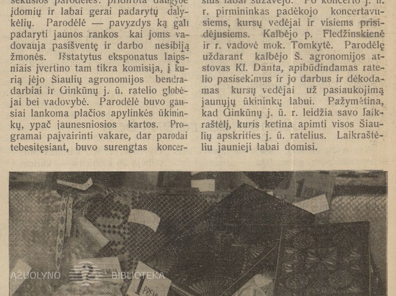 Nusisekusi paroda. Jaunasis ūkininkas.-1933, nr. 14, p. 54.